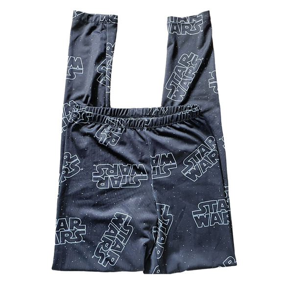 Star Wars Print Mid Rise Leggings Black Blue Women's Size Small - Picture 1 of 4